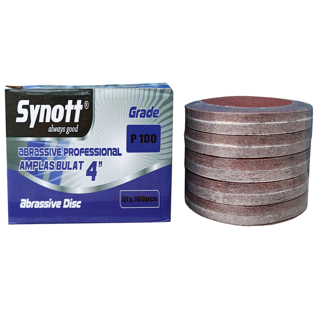SYNOTT Amplas Bulat 4" [P 100] (100lbr/box)