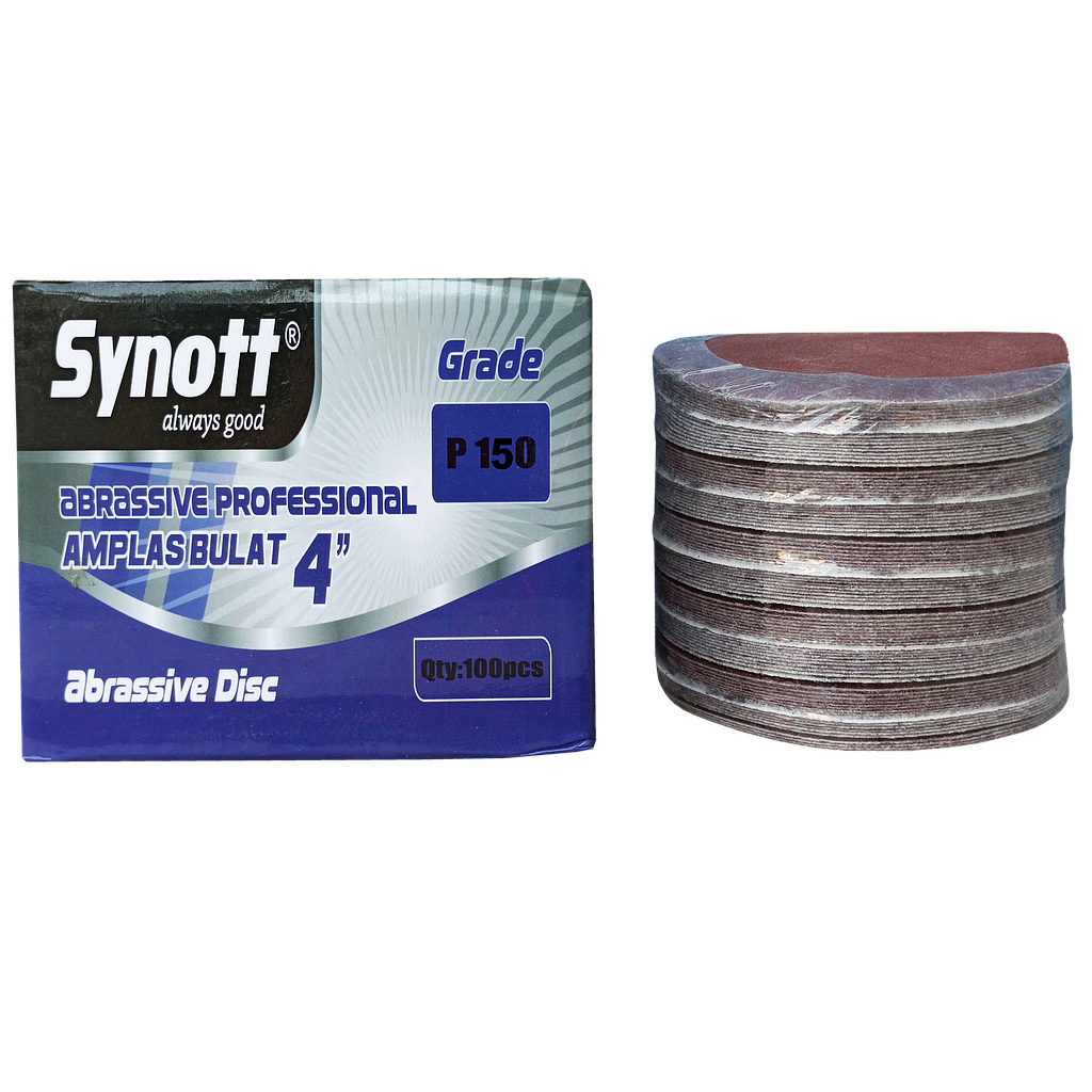 SYNOTT Amplas Bulat 4" [P 150] (100lbr/box)