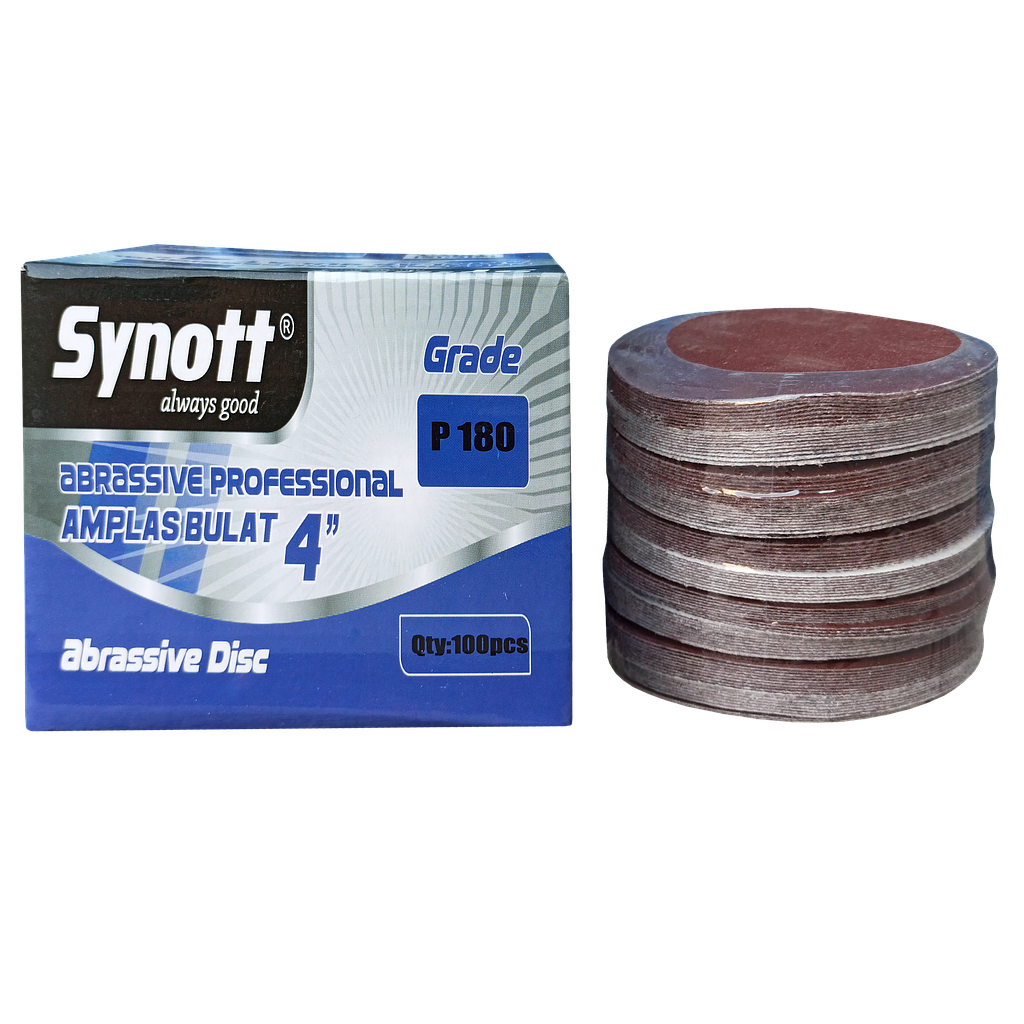 SYNOTT Amplas Bulat 4" [P 180] (100lbr/box)